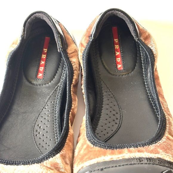 Prada Vintage Velvet & Patent Flats | Made in Italy Designer Shoes size 5 - Picture 3 of 11